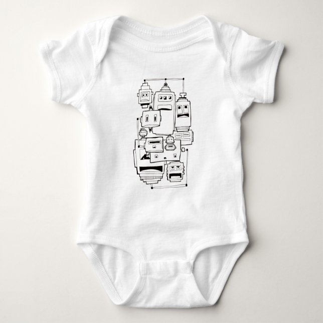 Body Para Bebê Sad Robots (Frente)