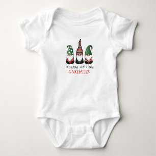 Body Para Bebê Saindo Com Meus Gnomos Engraçados Dizendo Natal