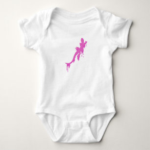 Body Para Bebê Salamandra Cor-de-Rosa Com Pinta