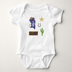 Body Para Bebê Salão do Urso Azul Fofo Caubói Western