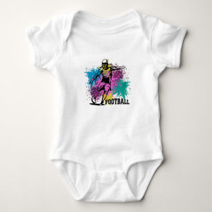 Body Para Bebê Saltos de Cor Grungy de Futebol Americano
