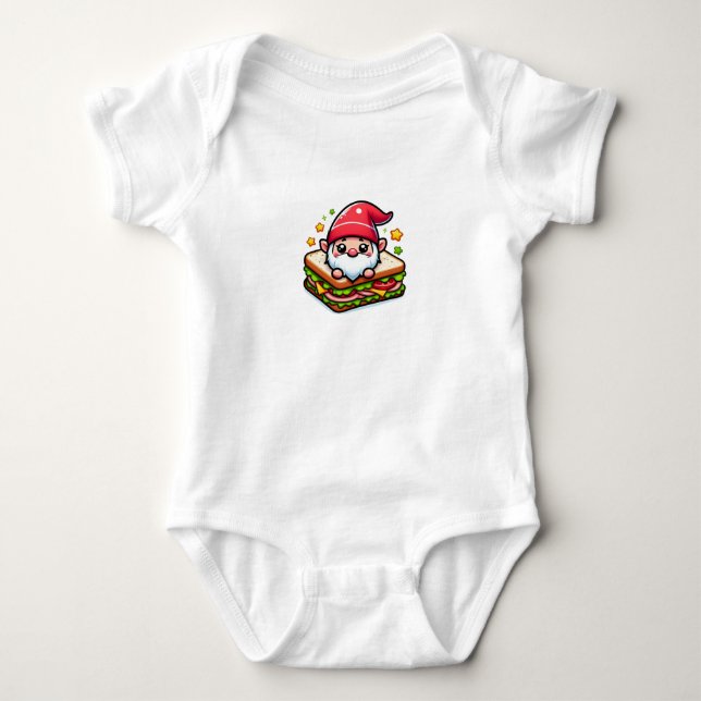 Body Para Bebê Sandwich Gnome Surprise (Frente)