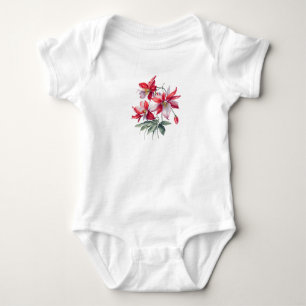 Body Para Bebê Sangue Gracioso - Flores Columbinas de Cores Aquát