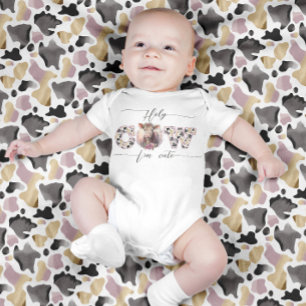 Body Para Bebê Santa vaca, eu sou um Tema de Aniversário de Anima