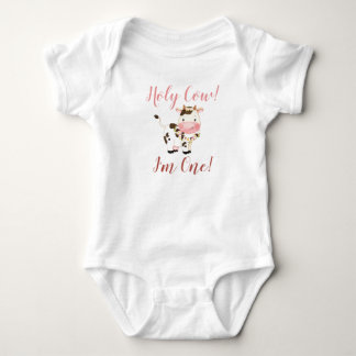 Body Para Bebê Santa Vaca! Sou um! primeiro aniversario.