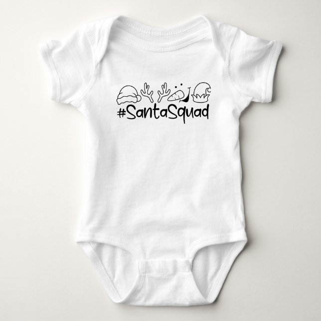 Body Para Bebê SantaSquad Bebê de Natal (Frente)