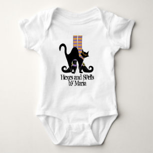 Body Para Bebê Sapatos de Bruxa Caprichosa Fofa de Halloween Gato