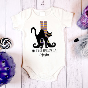 Body Para Bebê Sapatos de Bruxa Caprichosa Fofa de Halloween Gato