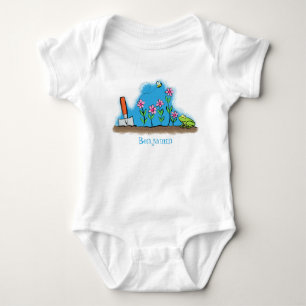 Body Para Bebê Sapo bonito e abelha na ilustração de desenho an