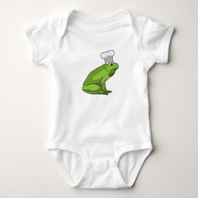 Body Para Bebê Sapo como cozinhar com chapéu de chef (Frente)