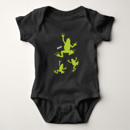 Body Para Bebê Sapo Fofo Verde e Preto
