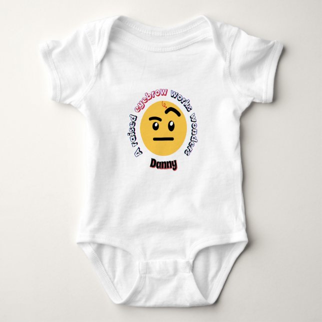 Body Para Bebê Sass de Sobrancelha: Uma Sobrancelha Levantada Faz (Frente)