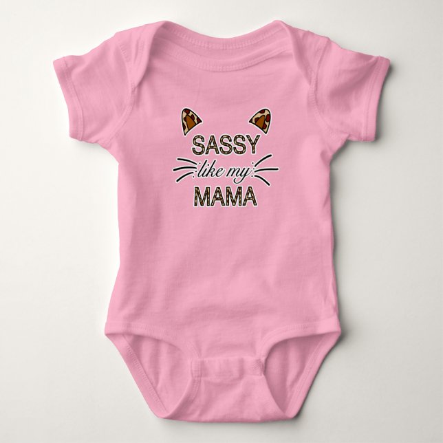 Body Para Bebê Sassado como minha mãe Leopardo imprime grilhões e (Frente)