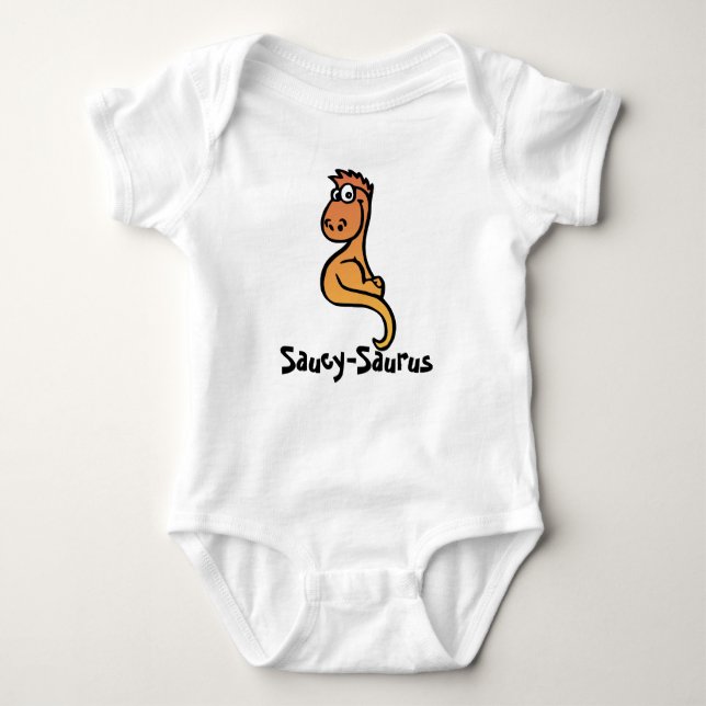 Body Para Bebê Saucy-Saurus: Whimsical Dino Charm (Frente)