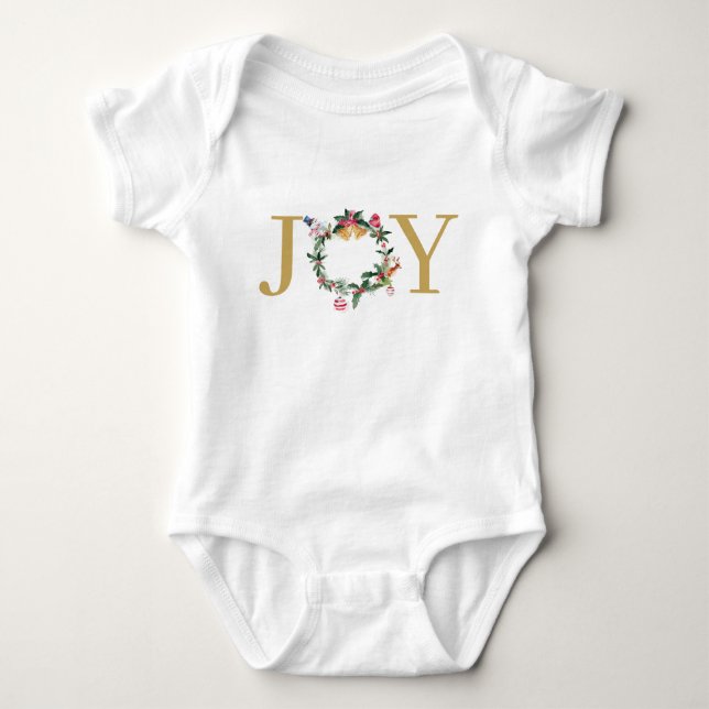 Body Para Bebê Saudação da coroa de Natal (Frente)