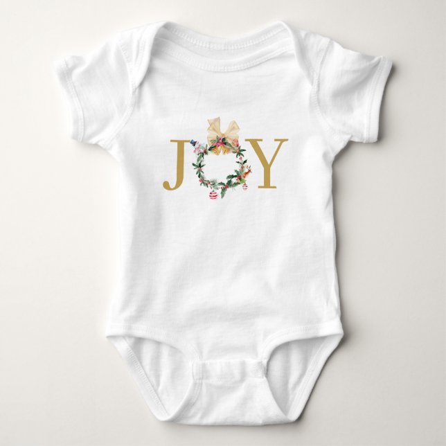 Body Para Bebê Saudação da coroa de Natal (Frente)