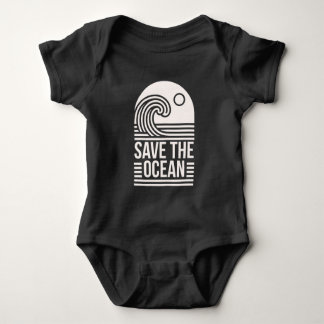 Body Para Bebê Save the ocean protection conservation black