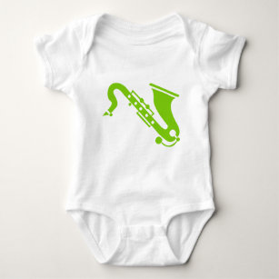Body Para Bebê Saxofone - Verde marciano