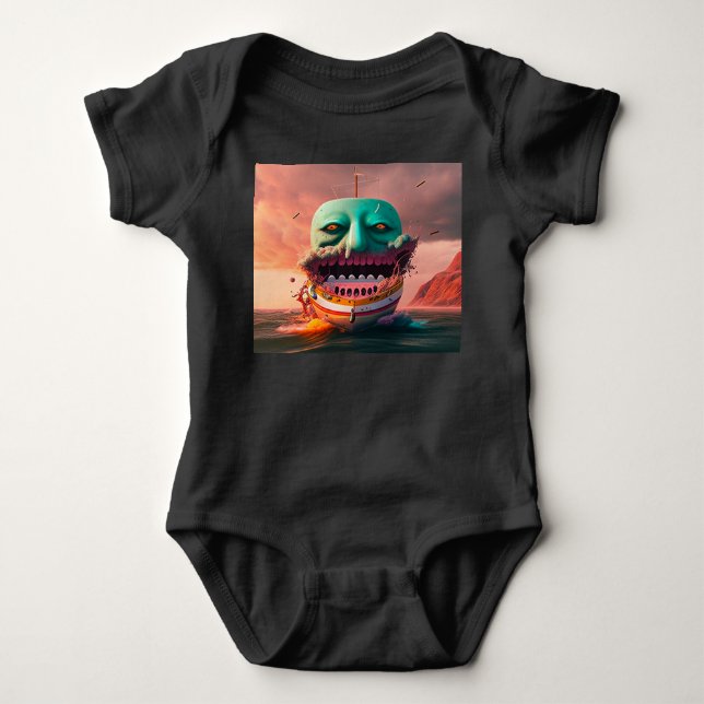Body Para Bebê Scary boat (Frente)