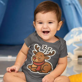 Body Para Bebê Schlafendes Rentier mit Schal