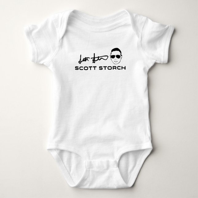 Body Para Bebê Scott Storch White Baby One Piece Baby Bodyfato (Frente)
