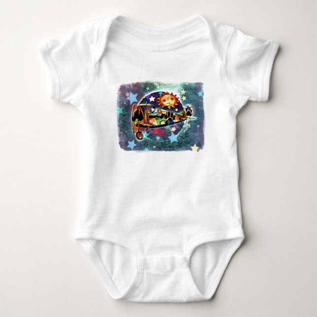 Body Para Bebê ScruffyMug Design Original Bebê Roupa (Frente)