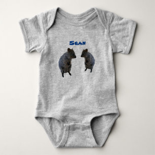 Body Para Bebê Sean Nome Com Quokkas Australianos, Bodysuit De Be