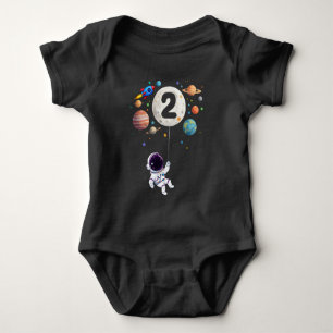 Body Para Bebê segundo aniversário Astronauta de Planetas de Astr