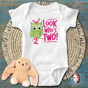 Body Para Bebê segundo aniversário Olhe Quem Dois