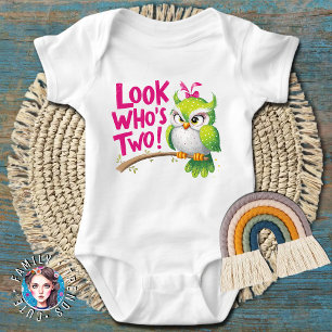 Body Para Bebê segundo aniversário Olhe Quem Dois
