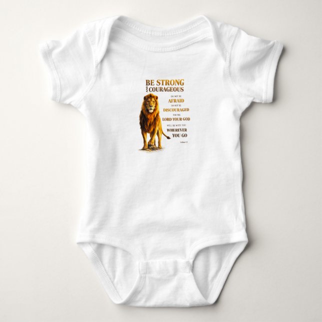 Body Para Bebê Seja Forte e Corajoso  (Frente)