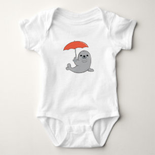 Body Para Bebê Selo com guarda-chuva