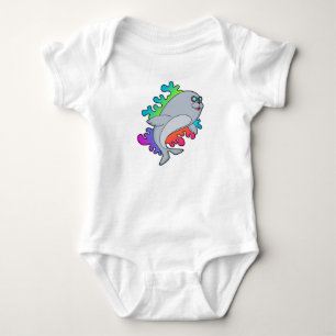Body Para Bebê Selo com óculos