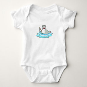 Body Para Bebê Selo na pesca com vara de pesca