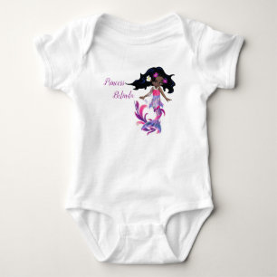 Body Para Bebê Sereia Mágica Cor-de-Rosa Enrolada