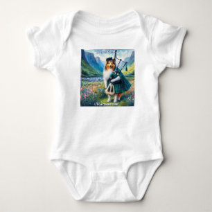 Body Para Bebê Serenata de Collie Escocês – Gaita de Foles e Capr
