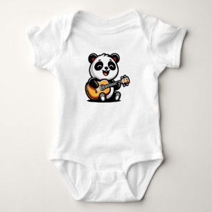 Body Para Bebê Serenata Melódica de Panda - Arte de Violão Acústi