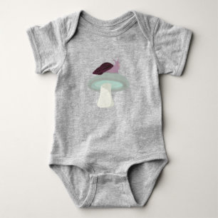 Body Para Bebê Serene Snail em um Cogumelo