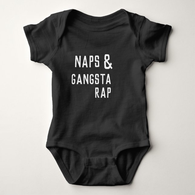 Body Para Bebê Sestas & Bodysuit do rap de Gangsta (Frente)