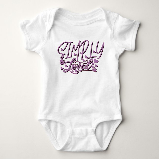 Body Para Bebê Seta de Corações Roxos Simplesmente Amada (Frente)