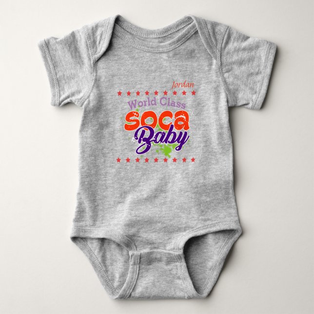 Body Para Bebê (Seu Nome De Bebê) Classe Mundial Soca Baby (Frente)