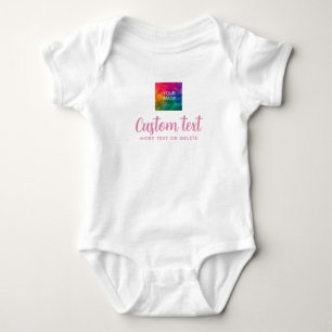 Body Para Bebê Seu Texto Personalizado & Cor de Imagem de Uma Peç