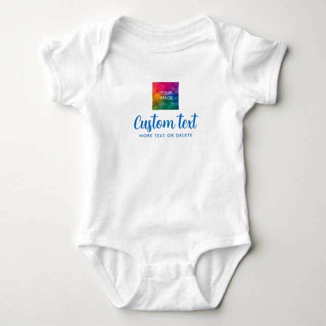Body Para Bebê Seu Texto Personalizado Imagem Macacão Unisex (Frente)