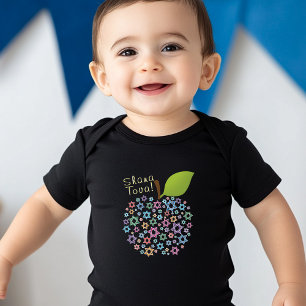 Body Para Bebê 🍯 🍎 🐟 Shana Tova! Feliz ano novo preto