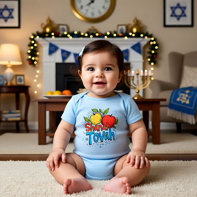 Body Para Bebê 🍎 Shanah Tovah (🍎 Shanah Tovah Baby Bodysuit)