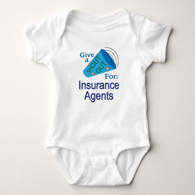 Body Para Bebê Shout Out for Insurance Agents (Frente)