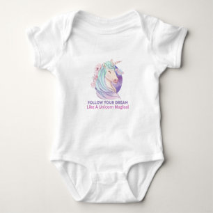 Body Para Bebê Siga Seu Sonho Como Uma Magia Unicórnio