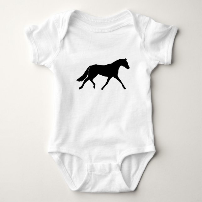 Body Para Bebê Silhouette de Cavalo (Frente)