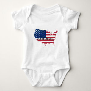 Body Para Bebê Silhouette do Mapa de Sinalizador dos EUA