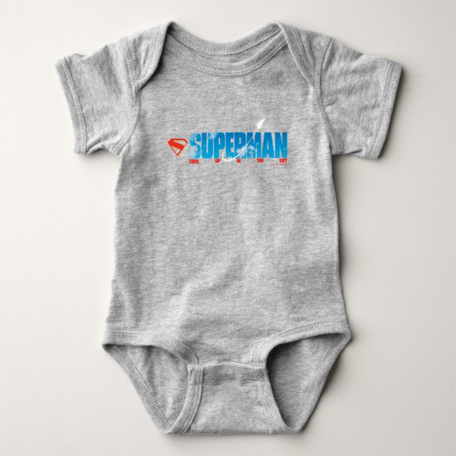 Body Para Bebê Silhouette Superman Skybound (Frente)